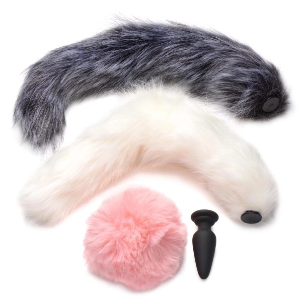 Tailz Snap On Silicone Anal Plug with Interchangeable Tails Online Sale