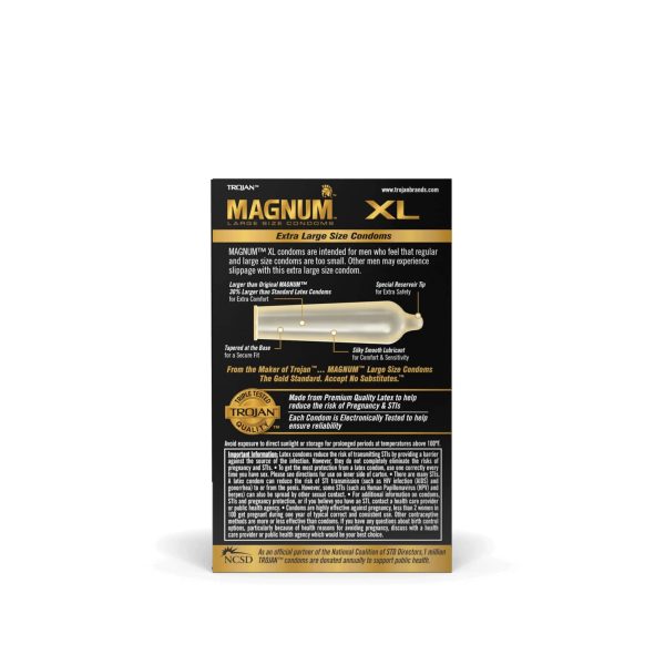 Trojan Magnum XL Lubricated Condom - Box Of 12 Hot on Sale - Image 2