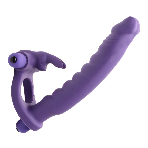 Double Delight Dual Insertion Vibrating Rabbit Cock Ring Online Hot Sale