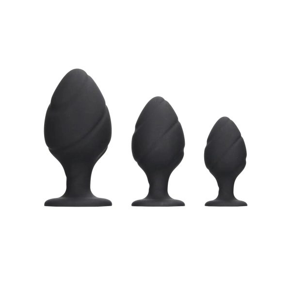Silicone Swirled Butt Plug Set on Sale