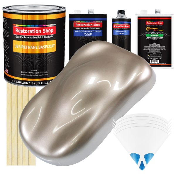 Mocha Frost Metallic - Urethane Basecoat with Clearcoat Auto Paint (Complete Medium Gallon Paint Kit) Professional Gloss Automotive Car Truck Coating on Sale