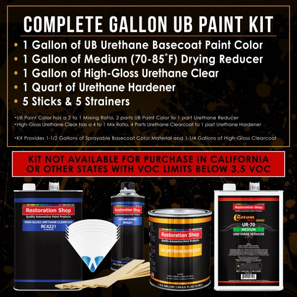 Mocha Frost Metallic - Urethane Basecoat with Clearcoat Auto Paint (Complete Medium Gallon Paint Kit) Professional Gloss Automotive Car Truck Coating on Sale - Image 2