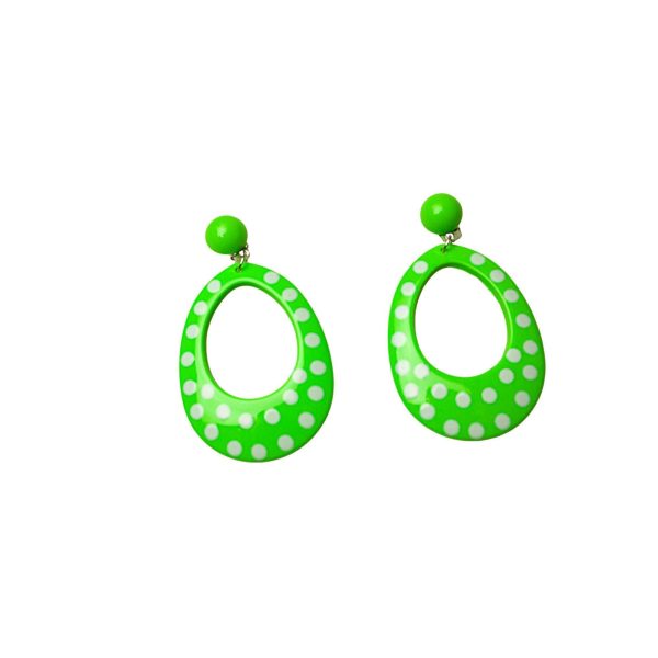 Polka Dot Oval Mod Clip On Earrings For Discount - Image 4