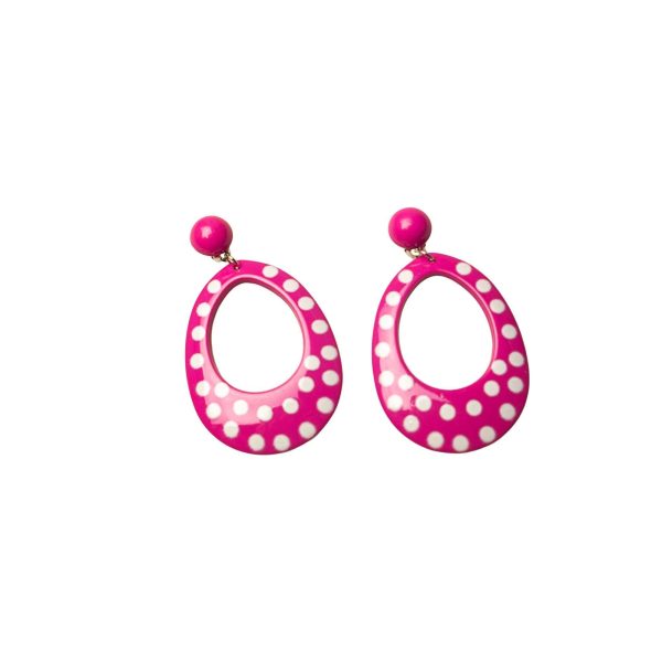 Polka Dot Oval Mod Clip On Earrings For Discount - Image 3